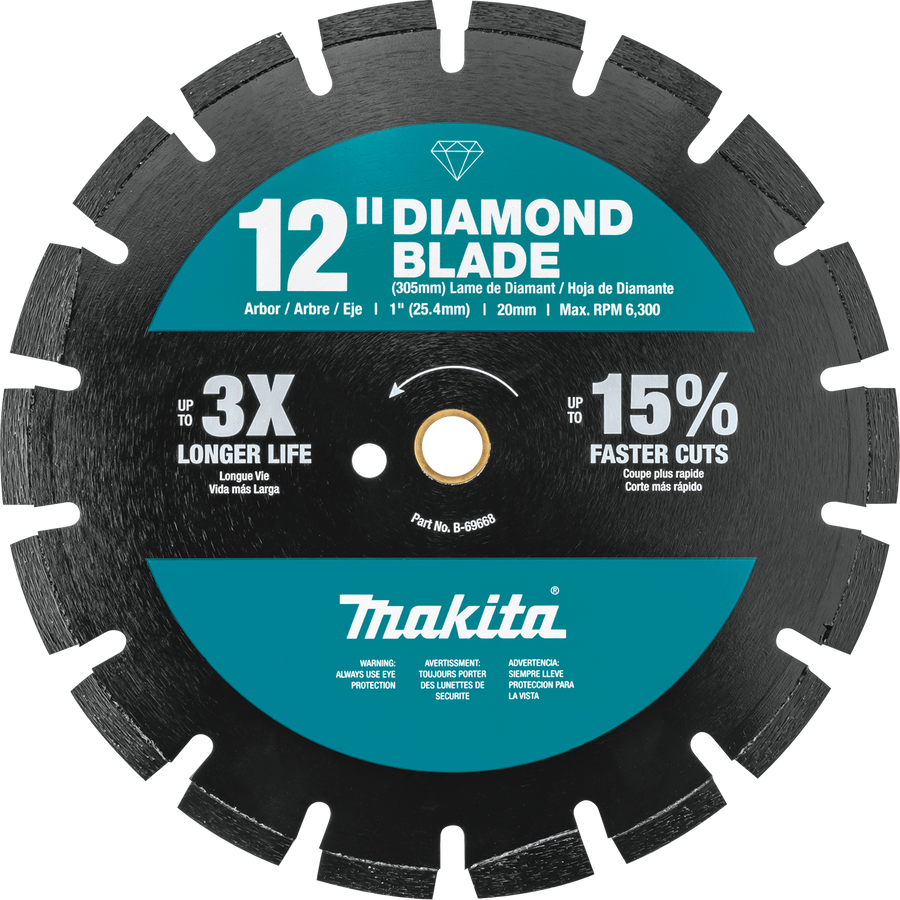 MAKITA 12" Diamond Blade, Segmented, Dual Purpose