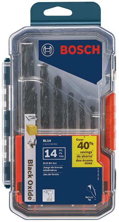 BOSCH 14 PC. Black Oxide Metal Drill Bit Set