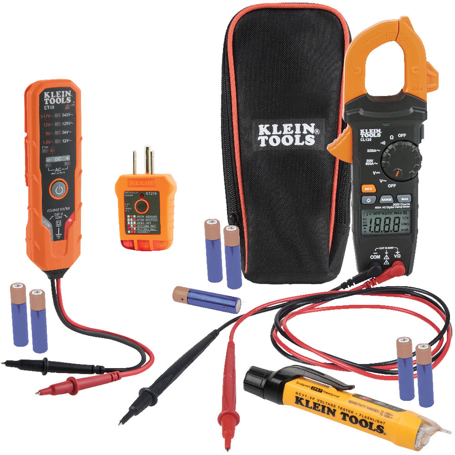 KLEIN TOOLS Premium Clamp Meter Electrical Test Kit