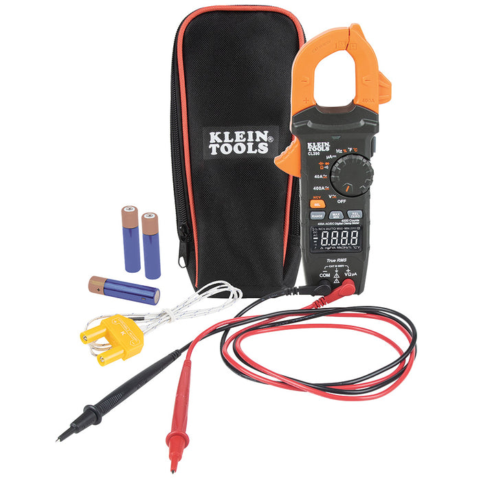 KLEIN TOOLS AC/DC Digital Clamp Meter, Auto-Ranging 400 Amp