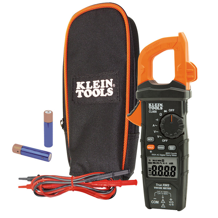 KLEIN TOOLS Digital Clamp Meter, True RMS, AC Auto-Ranging, 600 Amps