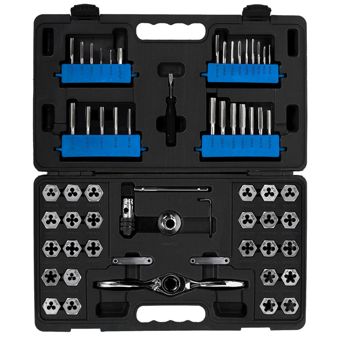 CHAMPION 62 PC. Tap & Die Set - UNC / UNF / Metric