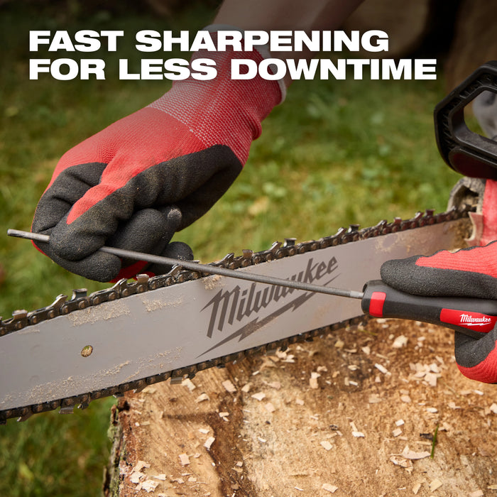 Milwaukee Tools 9pc Saw Chain Sharpening Set with PACKOUT™ Low-Profile Compact Organizer