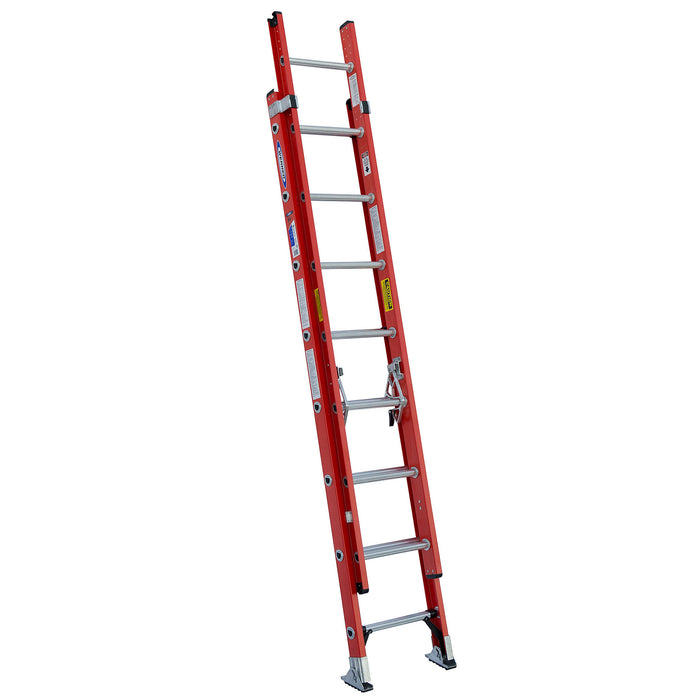 Werner D6216-2 Fiberglass D-Rung Extension Ladder, 16 ft, 2-Section, Type IA, 300 lb Duty Rating, D6200-2 Series