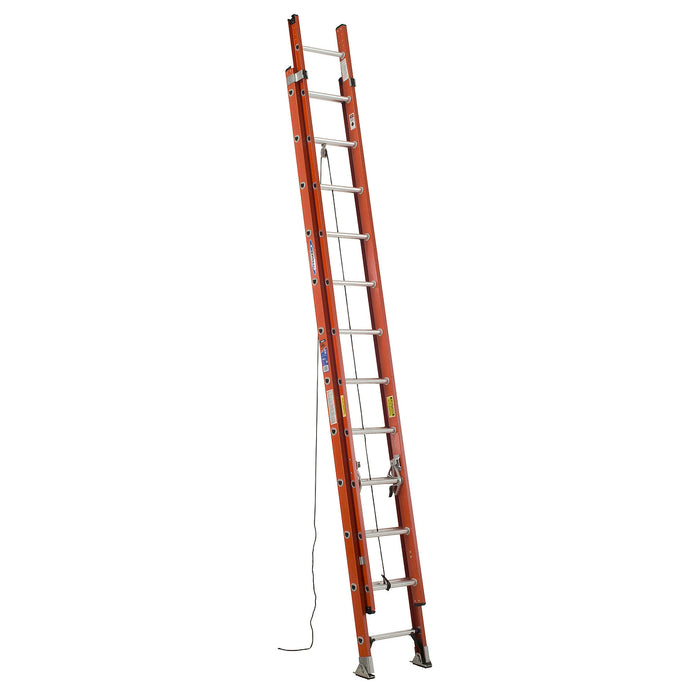Werner D6224-2 Fiberglass D-Rung Extension Ladder, 24 ft, 2-Section, Type IA, 300 lb Duty Rating, D6200-2 Series