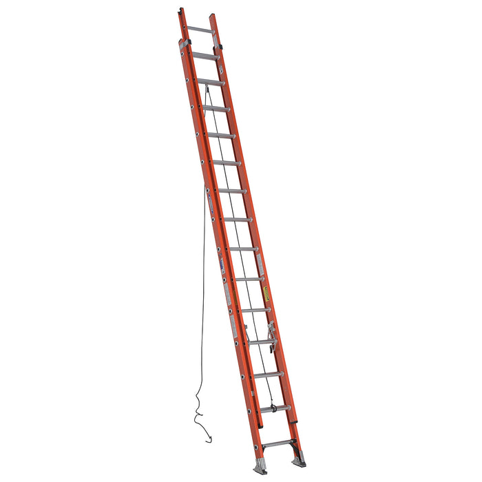 Werner D6228-2 Fiberglass D-Rung Extension Ladder, 28 ft, 2-Section, Type IA, 300 lb Duty Rating, D6200-2 Series