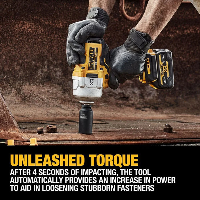 DEWALT 20V MAX* XR Brushless Cordless 1/2 In. High Torque Impact Wrench with Hog Ring Anvil Kit