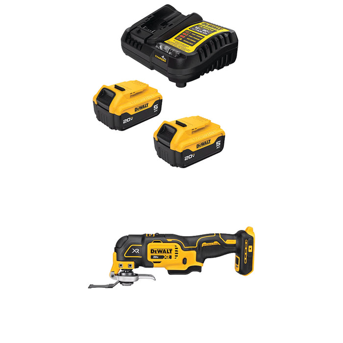 DEWALT 20V MAX* 5Ah Battery Kit & FREE 20V MAX* XR® 3-Speed Oscillating Multi-Tool