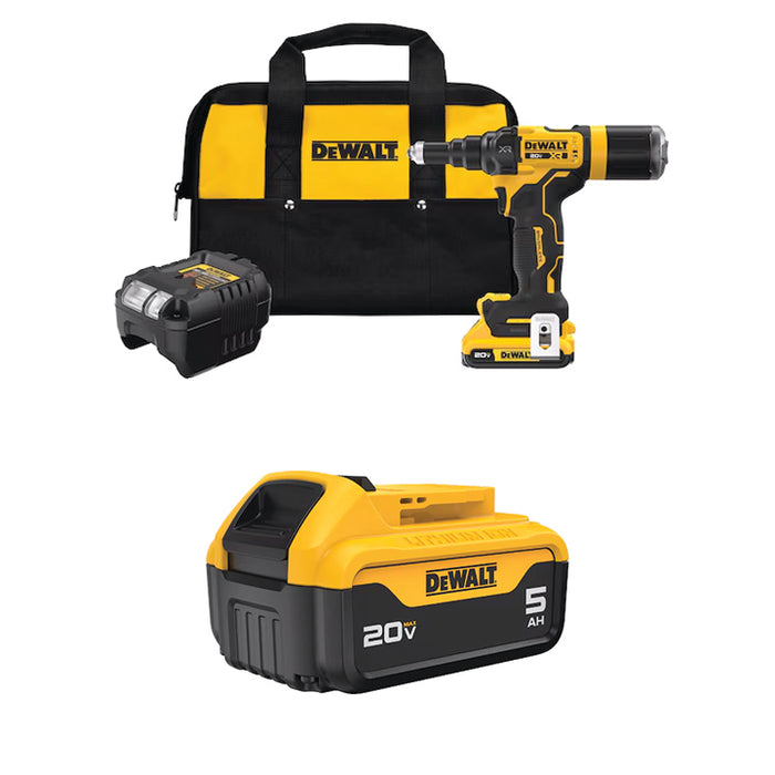 DEWALT 20V MAX* XR® 3/16" Rivet Tool Kit & FREE 20V MAX* 5Ah Battery