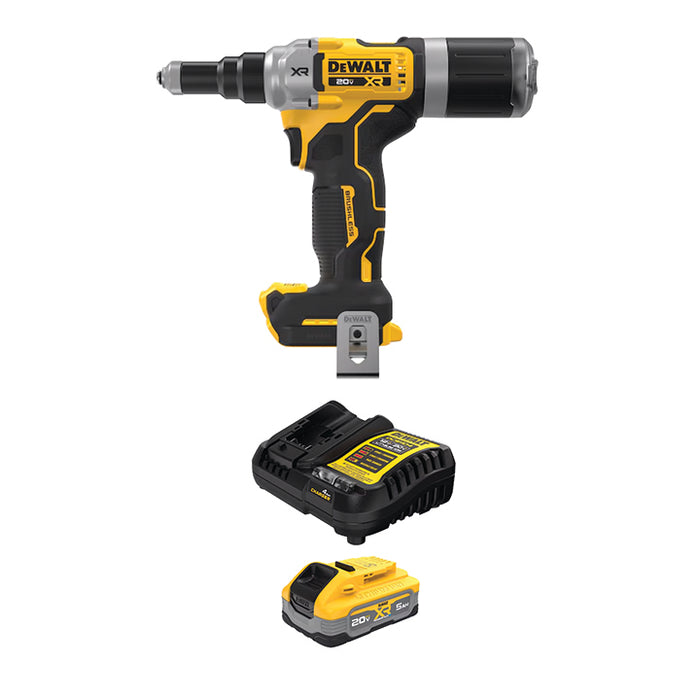 DEWALT 20V MAX* XR® 1/4" Rivet Tool & 20V MAX* XR® POWERSTACK™ 5Ah Battery Kit