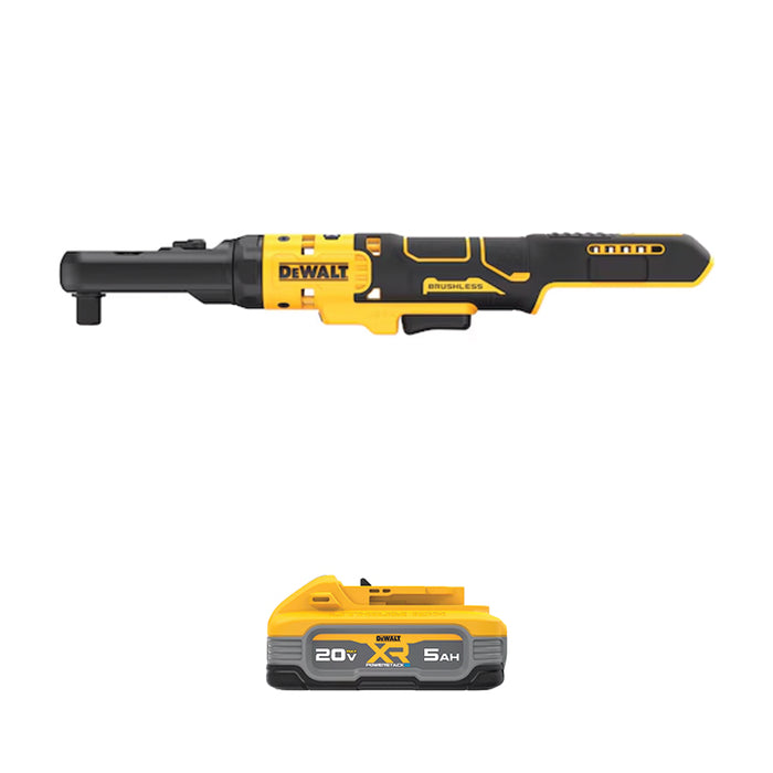 DEWALT 20V MAX* XR® 3/8" & 1/2" Sealed Head Ratchet & FREE 20V MAX* XR® POWERSTACK™ 5Ah Battery