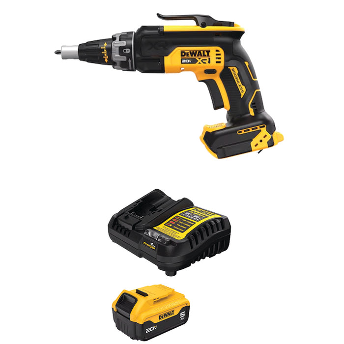 DEWALT 20V MAX* XR® Drywall Screw Gun & FREE 20V MAX* 5Ah Battery & Charger Kit