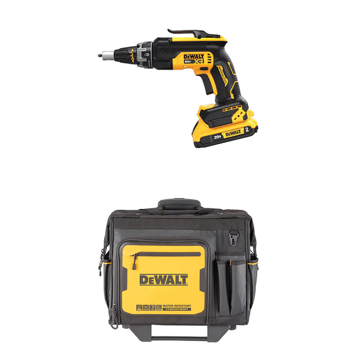 DEWALT 20V MAX* XR® Drywall Screw Gun Kit & FREE 18” PRO Rolling Tool Bag