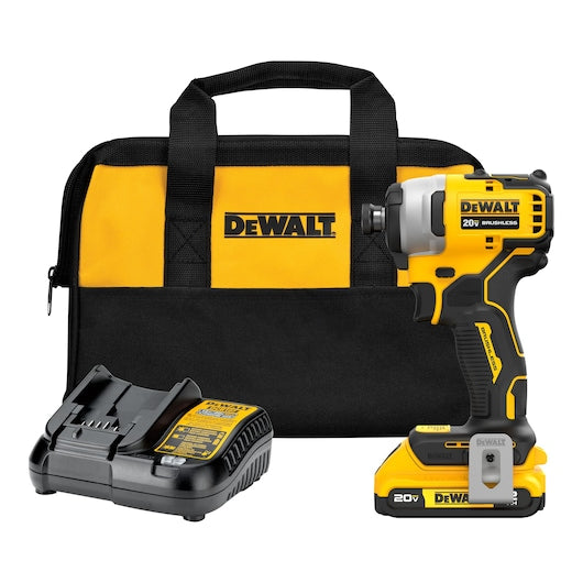 DEWALT ATOMIC 20V MAX* Brushless Cordless 1/4 in. Compact Impact Driver Kit