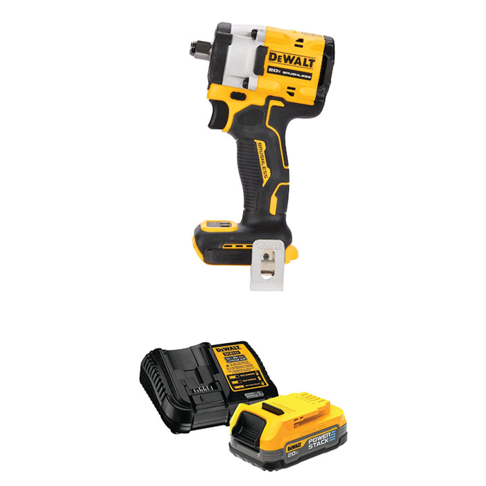 DEWALT 20V MAX* ATOMIC™ 1/2" Impact Wrench w/ Hog Ring Anvil & FREE 20V MAX* XR POWERSTACK™ Compact Battery Kit