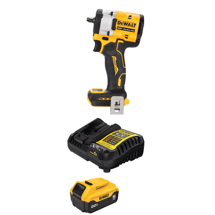 DEWALT 20V MAX* ATOMIC™ 3/8" Impact Wrench w/ Hog Ring Anvil & FREE 20V MAX* 5Ah Battery & Charger Kit