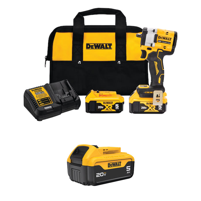 DEWALT 20V MAX* ATOMIC™ 3/8" Impact Wrench w/ Hog Ring Anvil Kit & FREE 20V MAX* 5Ah Battery