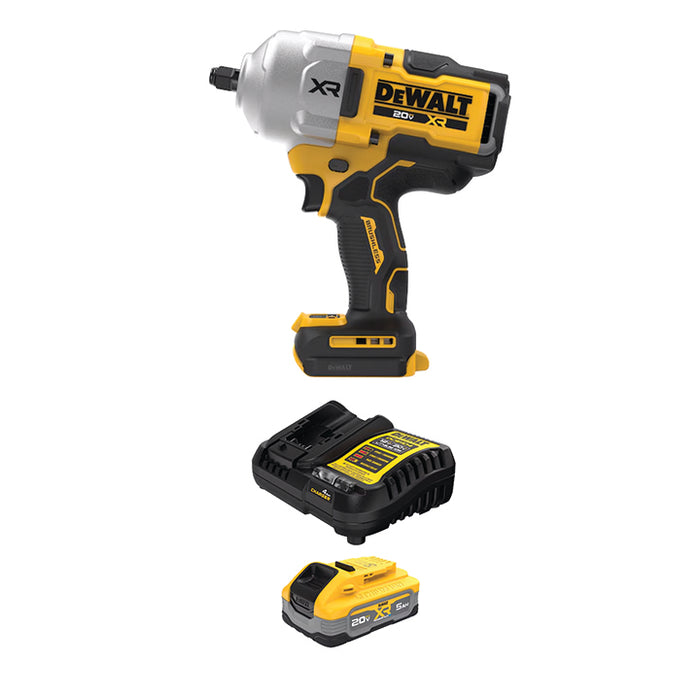 DEWALT 20V MAX* XR® 1/2" High Torque Impact Wrench w/ Hog Ring Anvil & 20V MAX* XR® POWERSTACK™ 5Ah Battery Kit