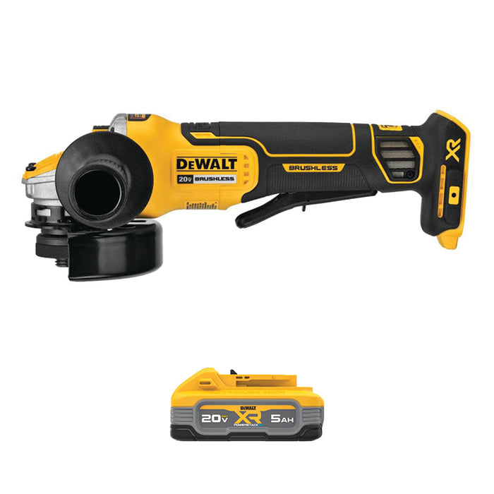 DEWALT 20V MAX* XR® 4-1/2" - 5" Small Angle Grinder & FREE 20V MAX* XR® POWERSTACK™ 5Ah Battery