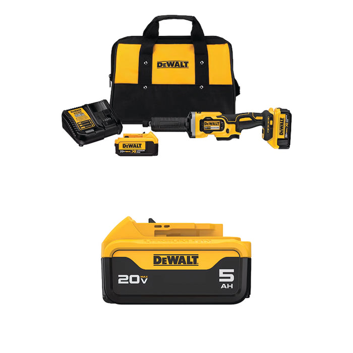 DEWALT 20V MAX* 1-1/2" Variable Speed Die Grinder Kit & FREE 20V MAX* 5Ah Battery