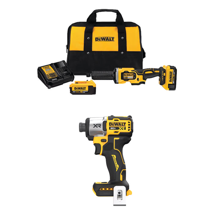 DEWALT 20V MAX* 1-1/2" Variable Speed Die Grinder Kit & FREE 20V MAX* XR® 3-Speed Impact 1/4" Driver