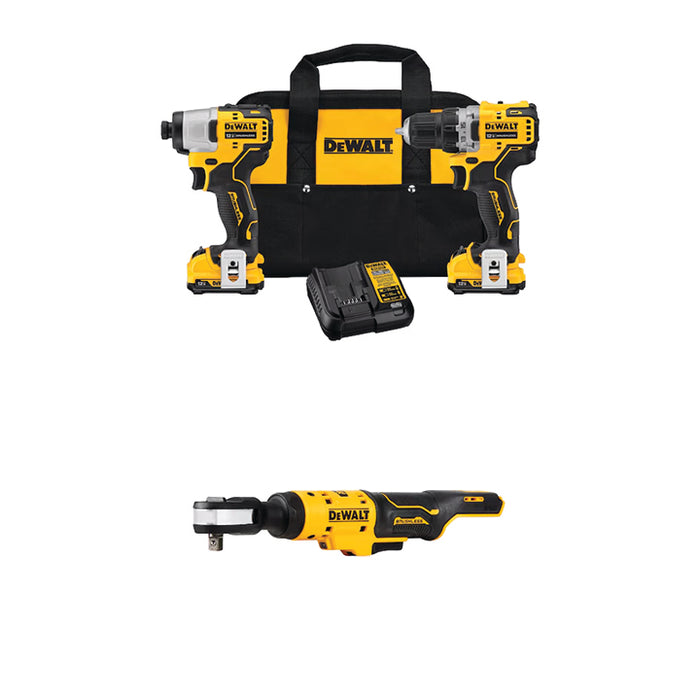 DEWALT 12V MAX* XTREME™ 2-Tool Combo Kit & FREE 12V MAX* XTREME™ 3/8" Ratchet