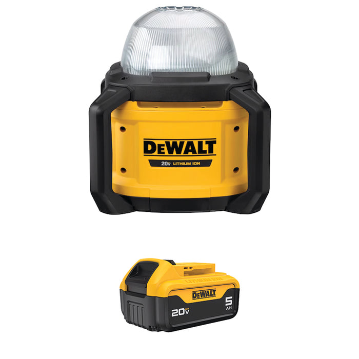 DEWALT TOOL CONNECT™ 20V MAX* All-Purpose Cordless Work Light & FREE 20V MAX* 5Ah Battery