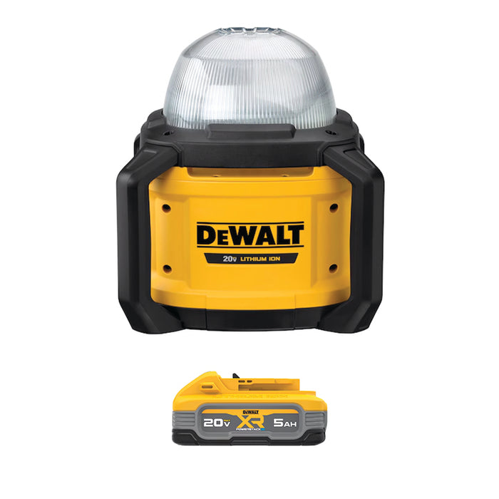 DEWALT 20V MAX* TOOL CONNECT™ All-Purpose Work Light & FREE 20V MAX* XR® POWERSTACK™ 5Ah Battery