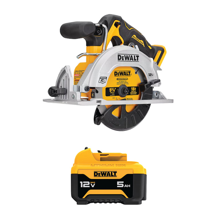 DEWALT 12V MAX* XTREME™ 5-3/8" Circular Saw & FREE 12V MAX* 5Ah Battery