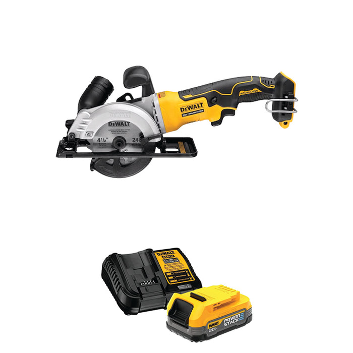 DEWALT 20V MAX* ATOMIC™ 4-1/2" Circular Saw & FREE 20V MAX* XR POWERSTACK™ Compact Battery Kit