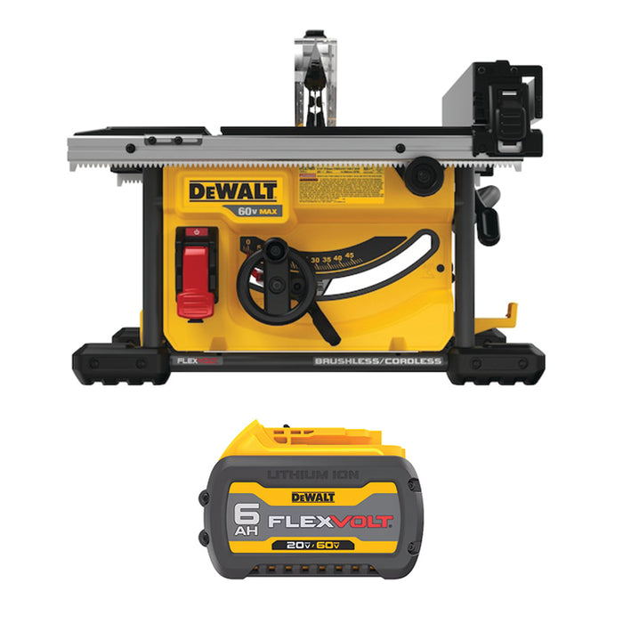 DEWALT 60V MAX* FLEXVOLT® Table Saw (Tool Only) & FREE 20V MAX*/60V MAX* FLEXVOLT® 6Ah Battery