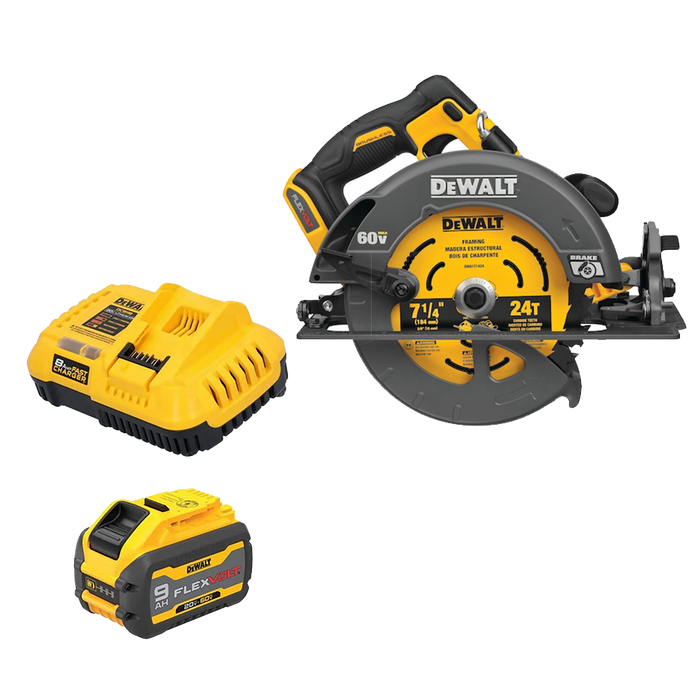 DEWALT DCB609C+DCS578B 60V MAX* Brushless Cordless 7-1/4 in. Circular Saw FREE Q4
