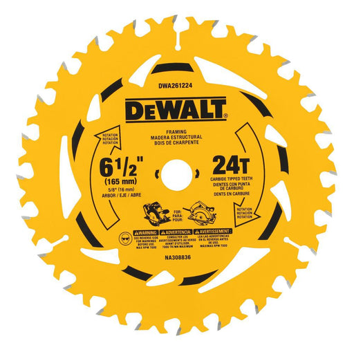 DEWALT 6-1/2" 24T Circular Saw Blade