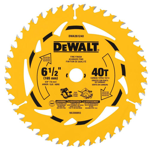 DEWALT 6-1/2" 40T Circular Saw Blade