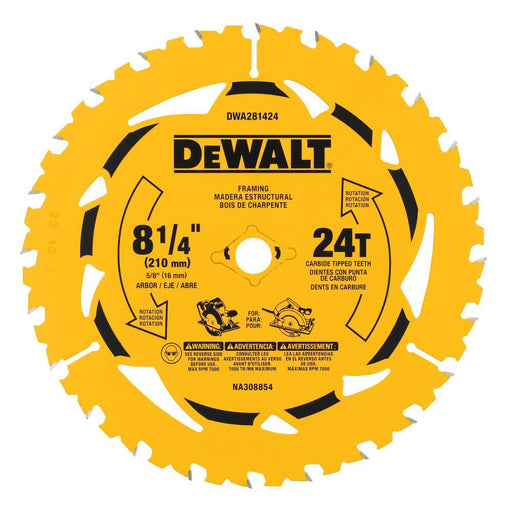 DEWALT 8-1/4" 24T Circular Saw Blade