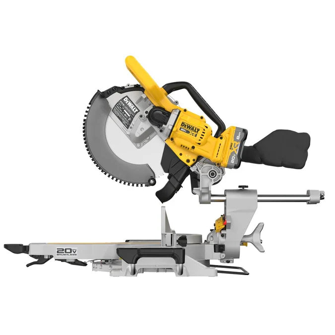 Sierra ingletadora compuesta deslizante de doble bisel DEWALT de 12"