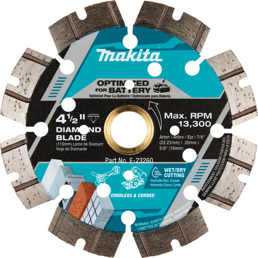 MAKITA 4‑1/2" Thin Kerf Diamond Blade, Segmented, General Purpose