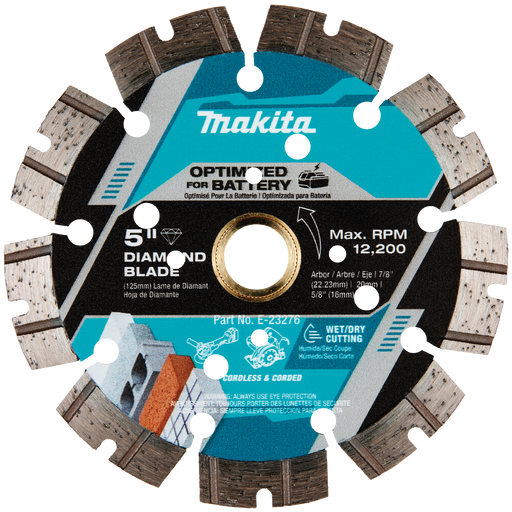 MAKITA 5" Thin Kerf Diamond Blade, Segmented, General Purpose