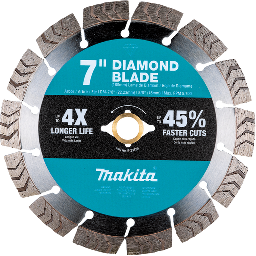 MAKITA 7" Diamond Blade, Segmented Turbo, General Purpose