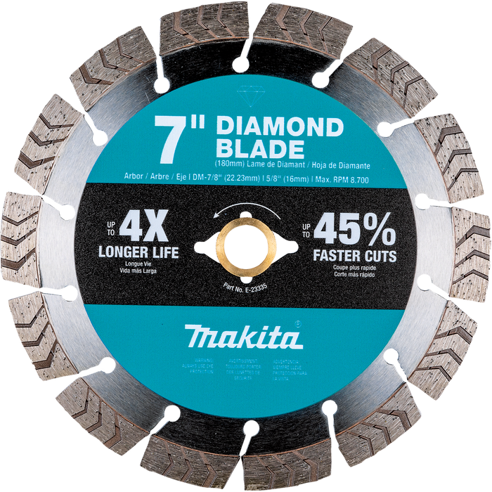 MAKITA 7" Diamond Blade, Segmented Turbo, General Purpose