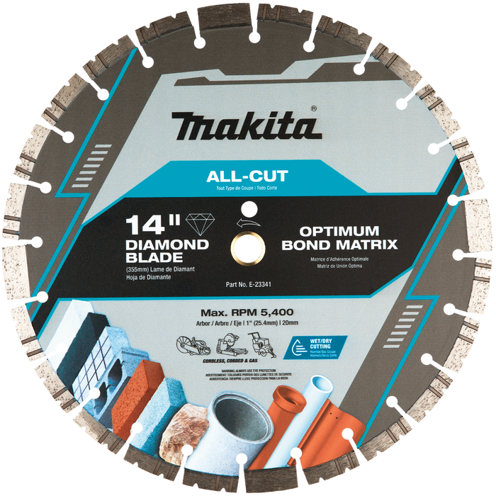 MAKITA 14" All‑Cut Diamond Blade, Segmented, General Purpose