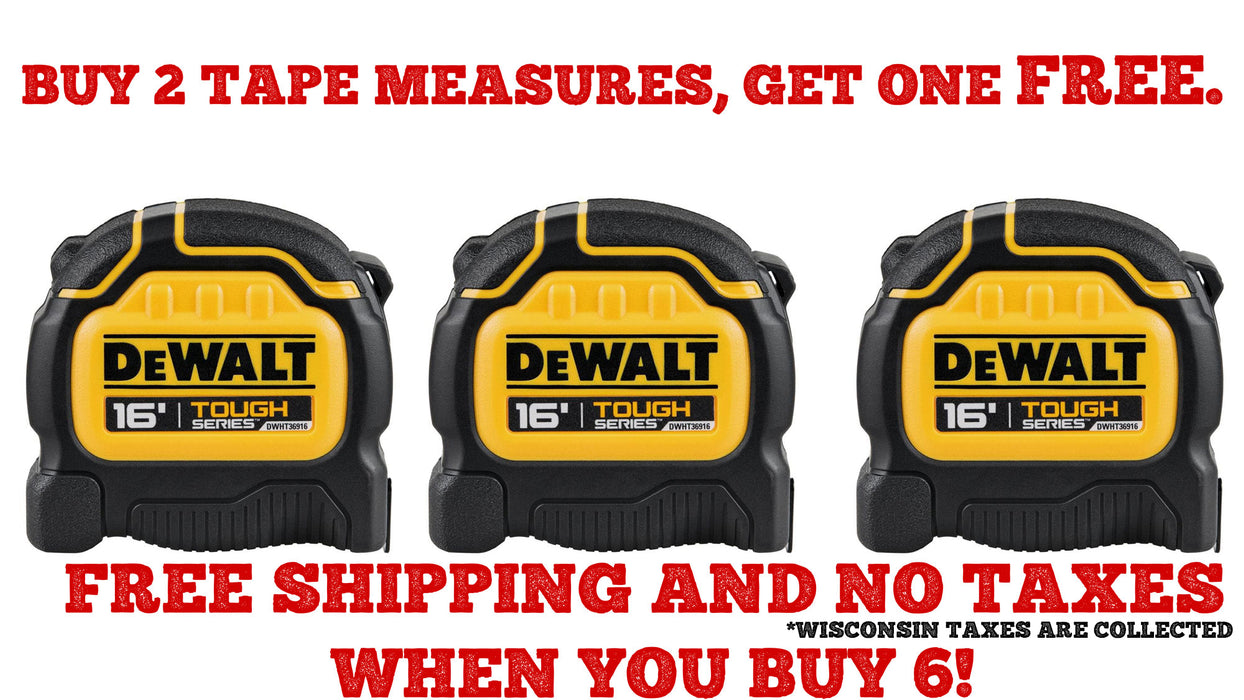 BUY 2 GET 1 FREE DEWALT ToughSeries Tape Measure 16'