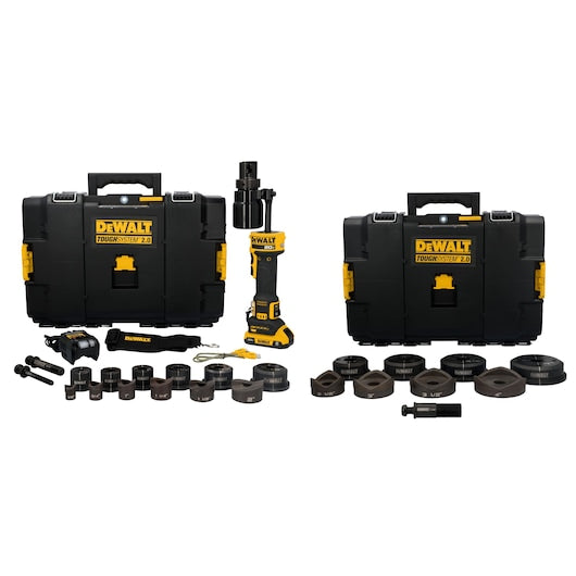 DEWALT 20V MAX* Hydraulic Knockout Tool Kit with 1/2'' - 4'' Punches and Dies