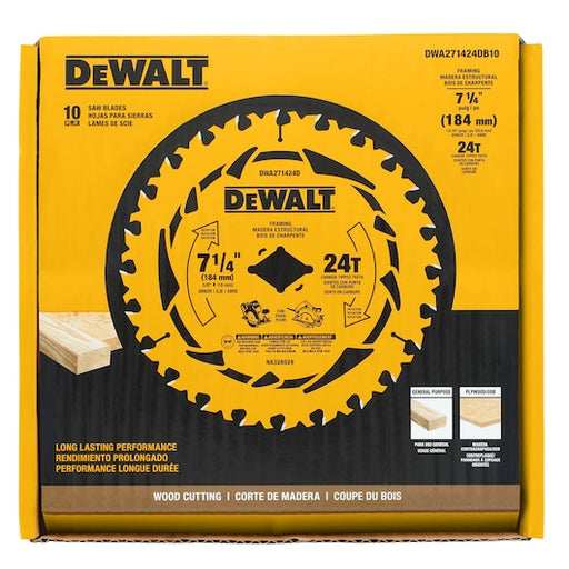 DEWALT 7-1/4" 24T Worm Drive Ready Circular Saw Blade (10 PACK)