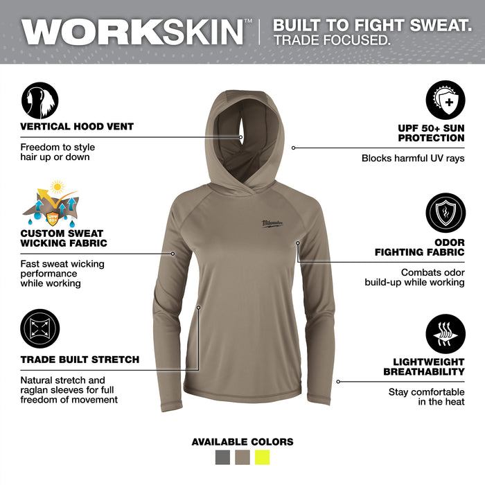Milwaukee WMN WORKSKIN Hood Shirt Sand XS F550N-XS