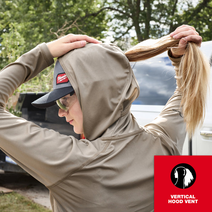 Milwaukee WMN WORKSKIN Hood Shirt Sand XS F550N-XS