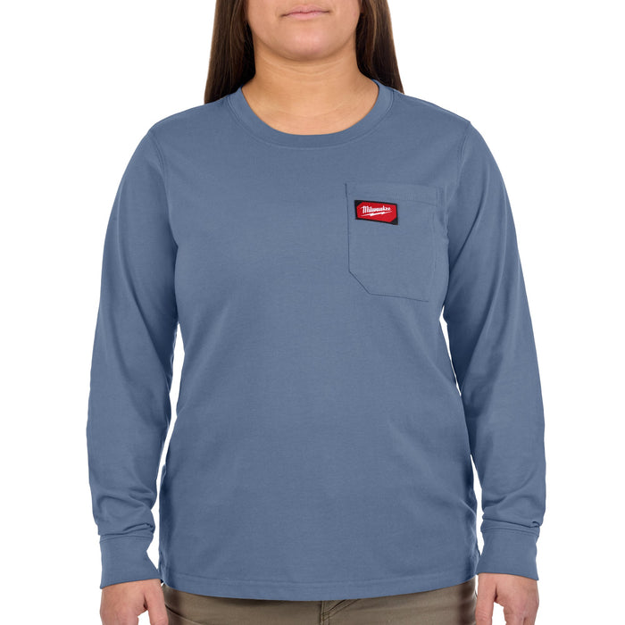 Milwaukee Women's GRIDIRON™ Long Sleeve Pocket T-Shirt Blue XL F551U-XL