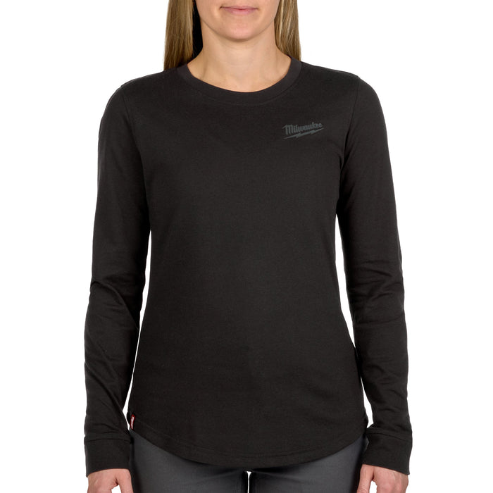 Milwaukee Women's FREEFLEX™ Hybrid Work Tee - Long Sleeve - Black XS F552B-XS