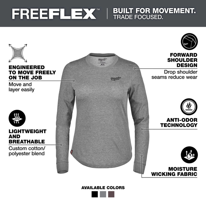 Milwaukee WMN FREEFLEX Hybrid T LS GRAY S F552G-S