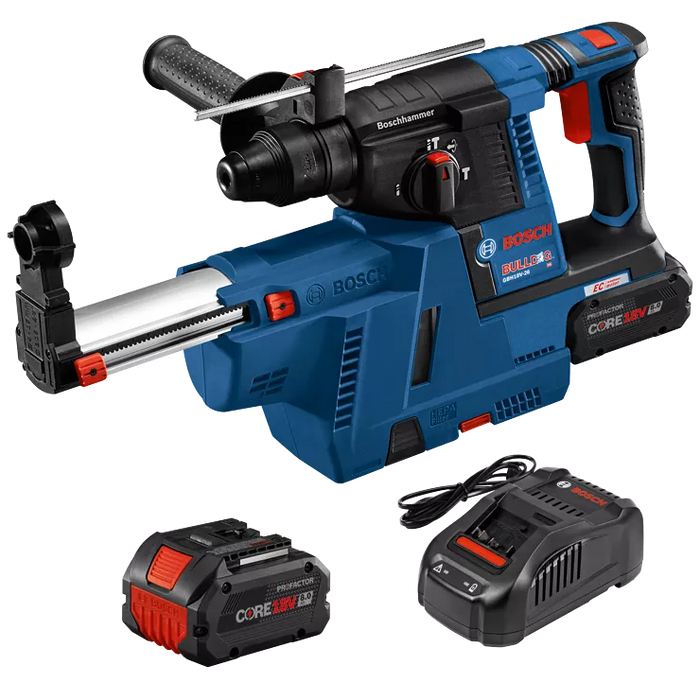 BOSCH 18V SDS-PLUS® BULLDOG™ 1" Rotary Hammer Kit w/ Dust-Collection Attachment